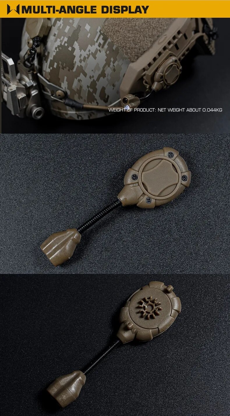 Helmet Flashlight MPLS Tactical Light Switch with 3 Modes and IR Laser for Hunting and Military Use