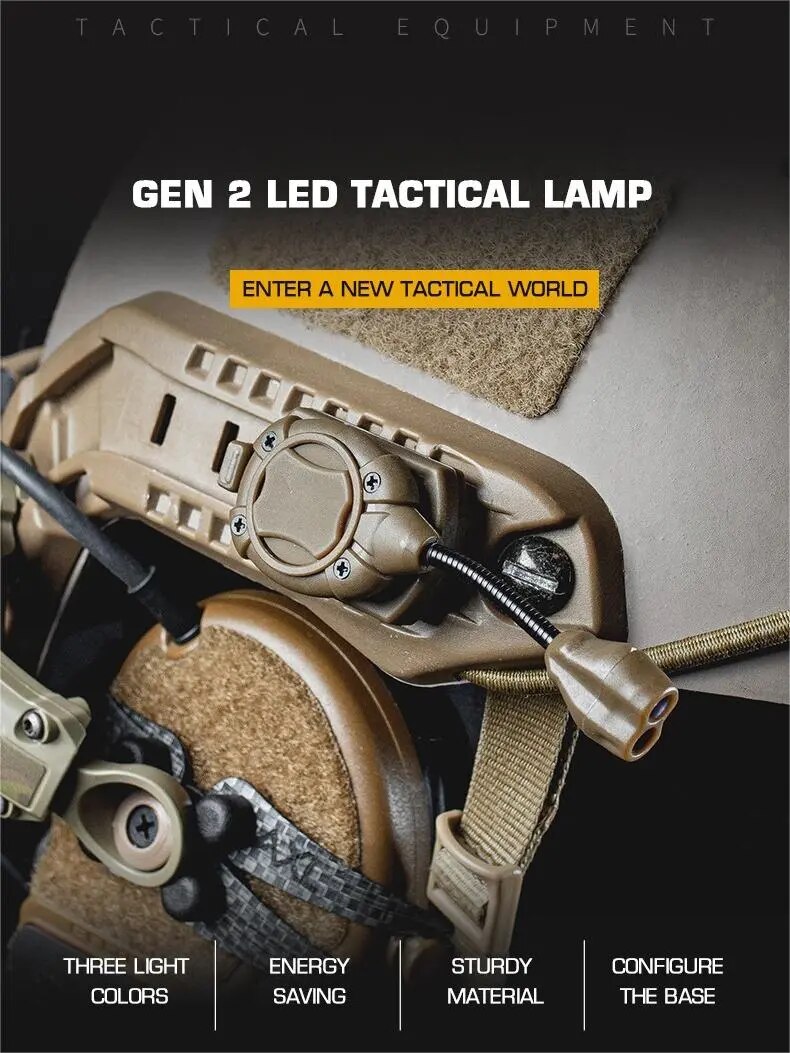 Helmet Flashlight MPLS Tactical Light Switch with 3 Modes and IR Laser for Hunting and Military Use