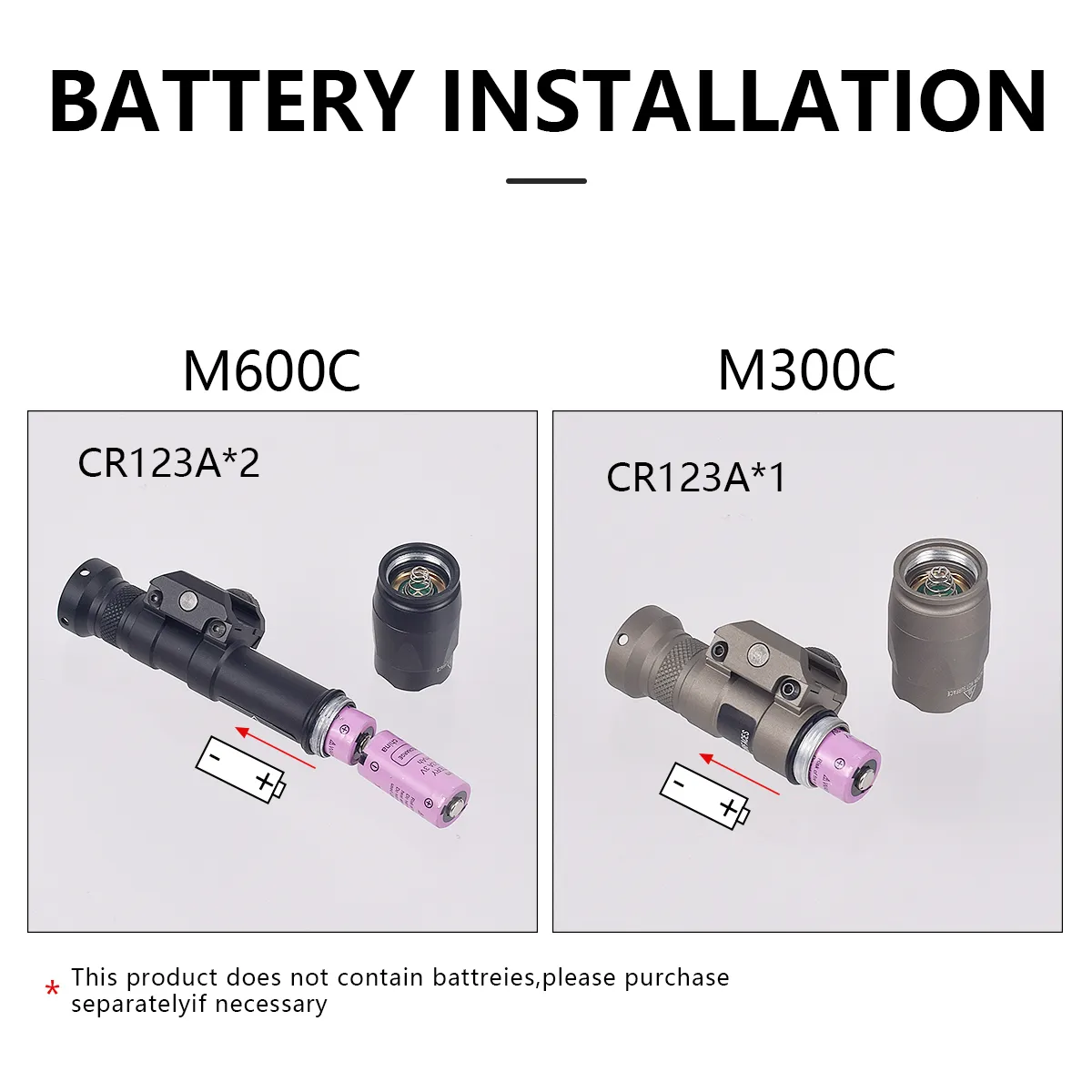 Hunting Flashlight Surefire M600C M600 M300 Tactical Scout Light Rifle Weapon Flashlight with Momentary Pressure Switch