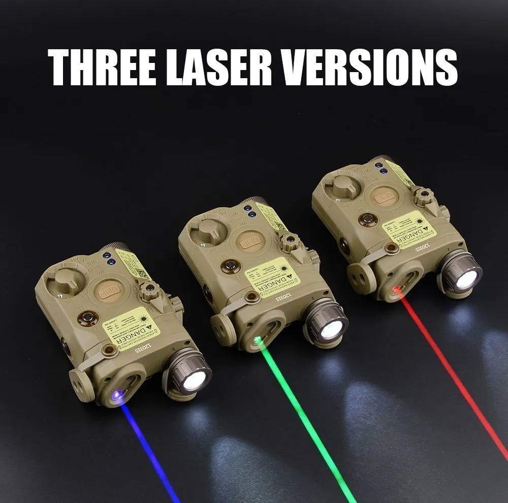 Hunting Flashlight Combo Airsoft PEQ-15 PEQ15 Tactical Red Green Blue Laser IR Fill Light Strobe for 20mm Rail