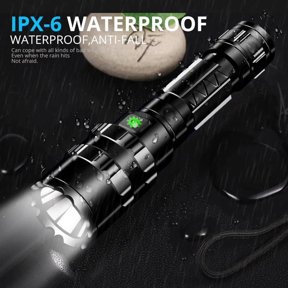 Hiking Light for Professional Hunting Night Reconnaissance - L2 Lamp Beads, Waterproof, Rechargeable Torch