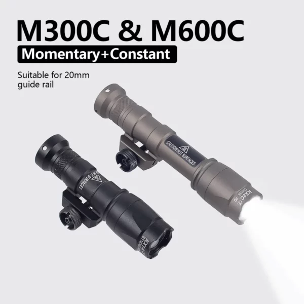 Hunting Flashlight Surefire M600C M600 M300 Tactical Scout Light Rifle Weapon Flashlight with Momentary Pressure Switch