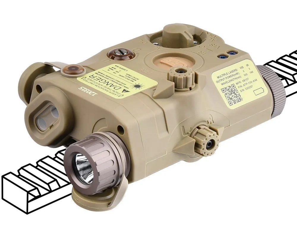 Hunting Flashlight Combo Airsoft PEQ-15 PEQ15 Tactical Red Green Blue Laser IR Fill Light Strobe for 20mm Rail