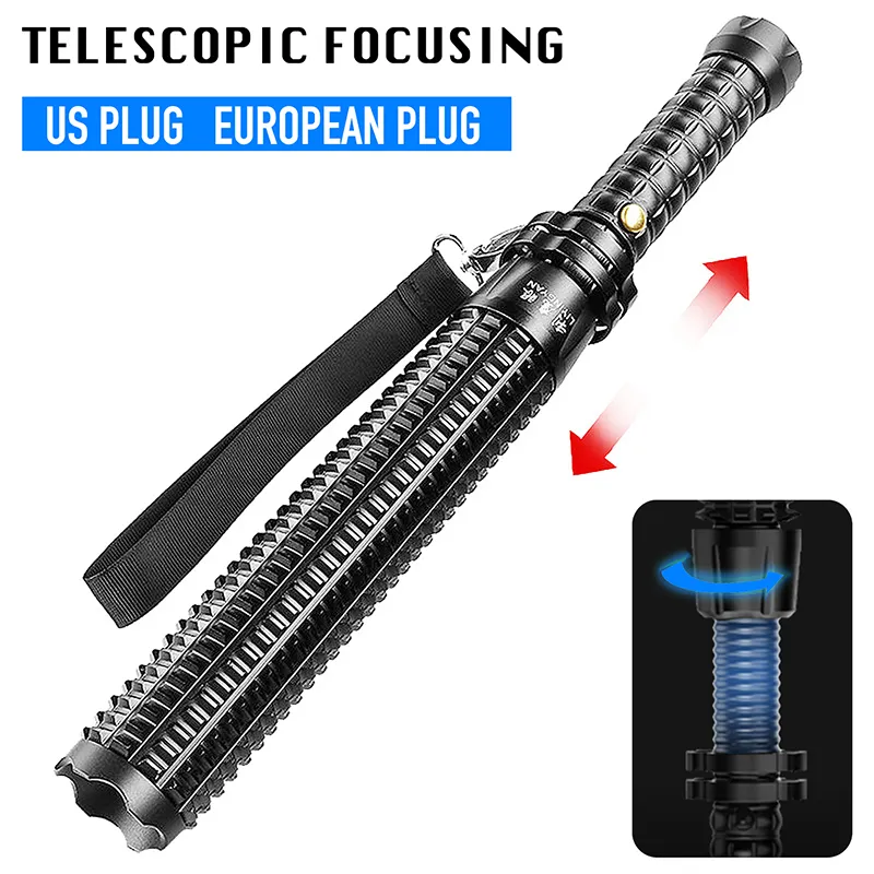 Waterproof Self-Defense Baseball Bat Focusable Emergency Anti-Riot Equipment Light Bat Flashlight