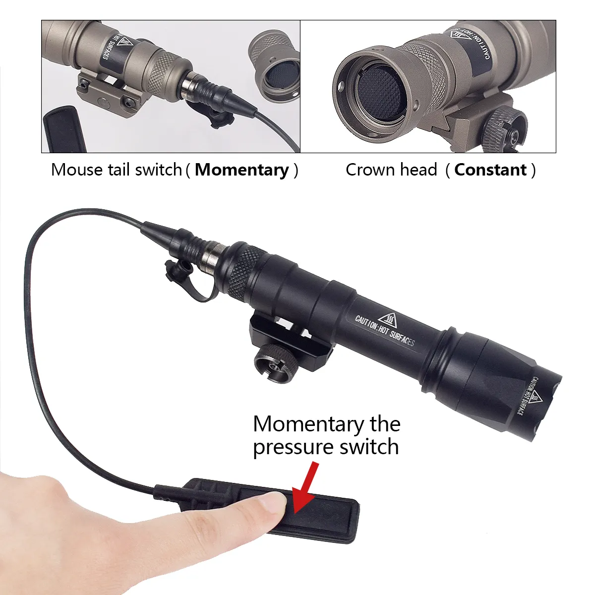 Hunting Flashlight Surefire M600C M600 M300 Tactical Scout Light Rifle Weapon Flashlight with Momentary Pressure Switch