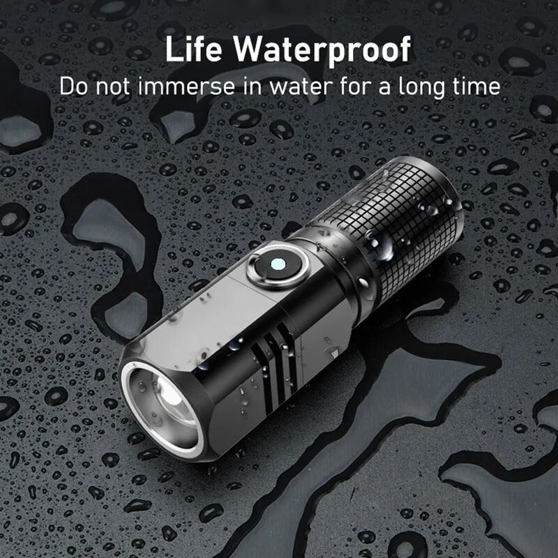 Led Flashlight, Xhp50 Usb Rechargeable Waterproof Outdoor Camping