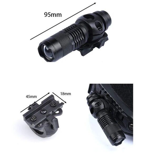 Helmet Flashlight for Tactical Military Fast Helmet - Airsoft Strobe and Constant Moment Lamp With White Scout Light - Image 2