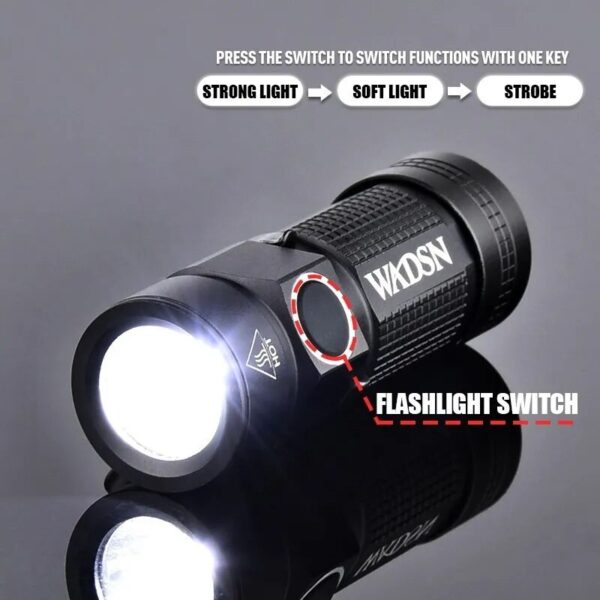 Helmet Flashlight Mini Strobe Scout LED Light with Hat Clamp Holder Mount Picatinny Rail Military Helmet Lamp - Image 2