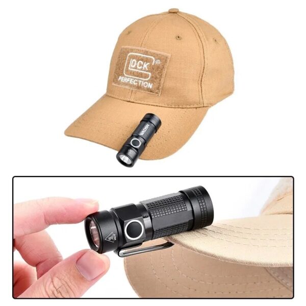 Helmet Flashlight Mini Strobe Scout LED Light with Hat Clamp Holder Mount Picatinny Rail Military Helmet Lamp