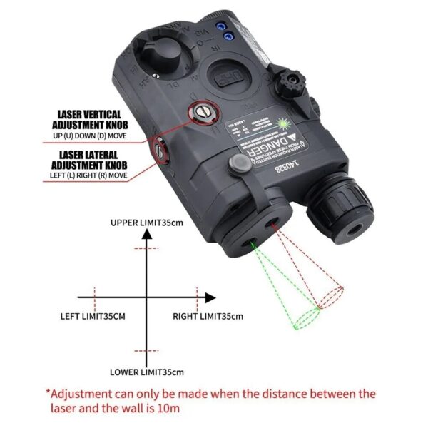 Hunting Flashlight Combo Airsoft PEQ-15 PEQ15 Tactical Red Green Blue Laser IR Fill Light Strobe for 20mm Rail - Image 3